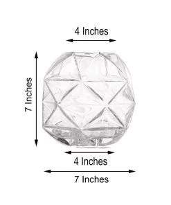 HIER_5200 2 Pack | 7" Honeycomb Glass Geometric Vases | Heavy Duty Glass Candle Holder | Table Top Terrariums Chargers & Centerpieces 20 HIER_5200 2 Pack | 7