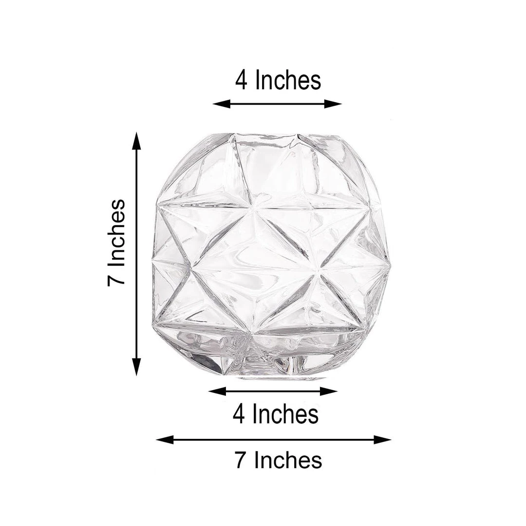 HIER_5200 2 Pack | 7" Honeycomb Glass Geometric Vases | Heavy Duty Glass Candle Holder | Table Top Terrariums Chargers & Centerpieces 3 HIER_5200 2 Pack | 7" Honeycomb Glass Geometric Vases | Heavy Duty Glass Candle Holder | Table Top Terrariums Chargers & Centerpieces