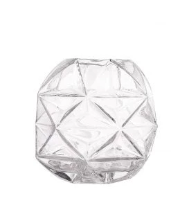 HIER_5200 2 Pack | 7" Honeycomb Glass Geometric Vases | Heavy Duty Glass Candle Holder | Table Top Terrariums Chargers & Centerpieces 33 HIER_5200 2 Pack | 7