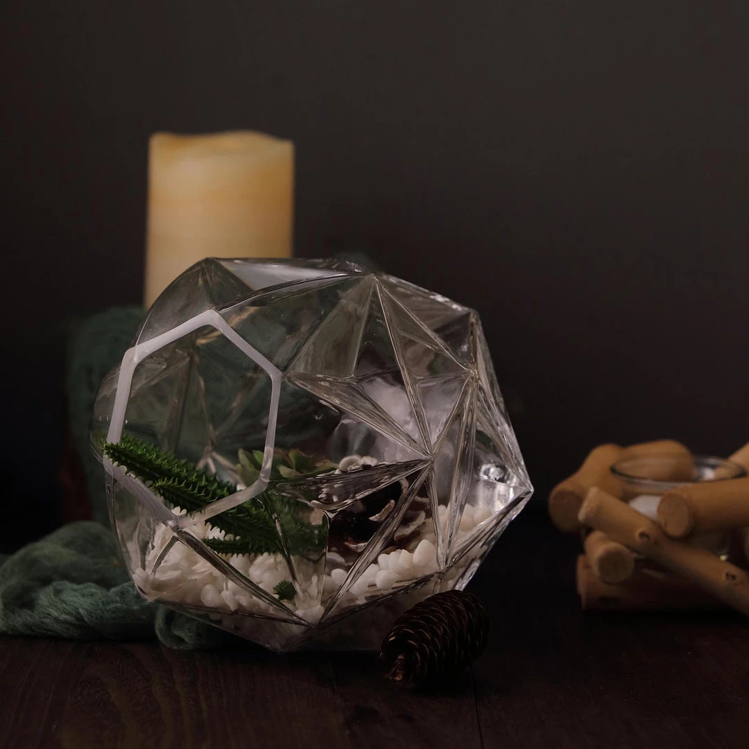 HIER_5200 2 Pack | 7" Honeycomb Glass Geometric Vases | Heavy Duty Glass Candle Holder | Table Top Terrariums Chargers & Centerpieces 12 HIER_5200 2 Pack | 7" Honeycomb Glass Geometric Vases | Heavy Duty Glass Candle Holder | Table Top Terrariums Chargers & Centerpieces