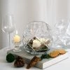 HIER_5200 2 Pack | 7" Honeycomb Glass Geometric Vases | Heavy Duty Glass Candle Holder | Table Top Terrariums Chargers & Centerpieces