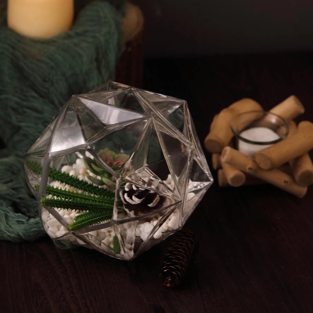 HIER_5200 2 Pack | 7" Honeycomb Glass Geometric Vases | Heavy Duty Glass Candle Holder | Table Top Terrariums Chargers & Centerpieces 14 HIER_5200 2 Pack | 7" Honeycomb Glass Geometric Vases | Heavy Duty Glass Candle Holder | Table Top Terrariums Chargers & Centerpieces