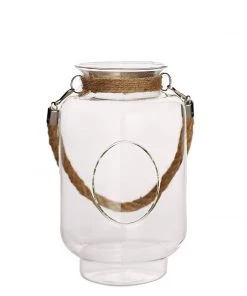 HIER_3300 2 Pack | 16" Clear Glass Vase Jar With Twine Rope Handle | DIY Hanging Glass Terrariums Chargers & Centerpieces 27 HIER_3300 2 Pack | 16