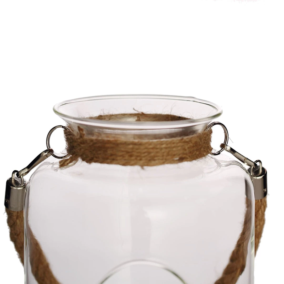 HIER_3300 2 Pack | 16" Clear Glass Vase Jar With Twine Rope Handle | DIY Hanging Glass Terrariums Chargers & Centerpieces 12 HIER_3300 2 Pack | 16" Clear Glass Vase Jar With Twine Rope Handle | DIY Hanging Glass Terrariums Chargers & Centerpieces