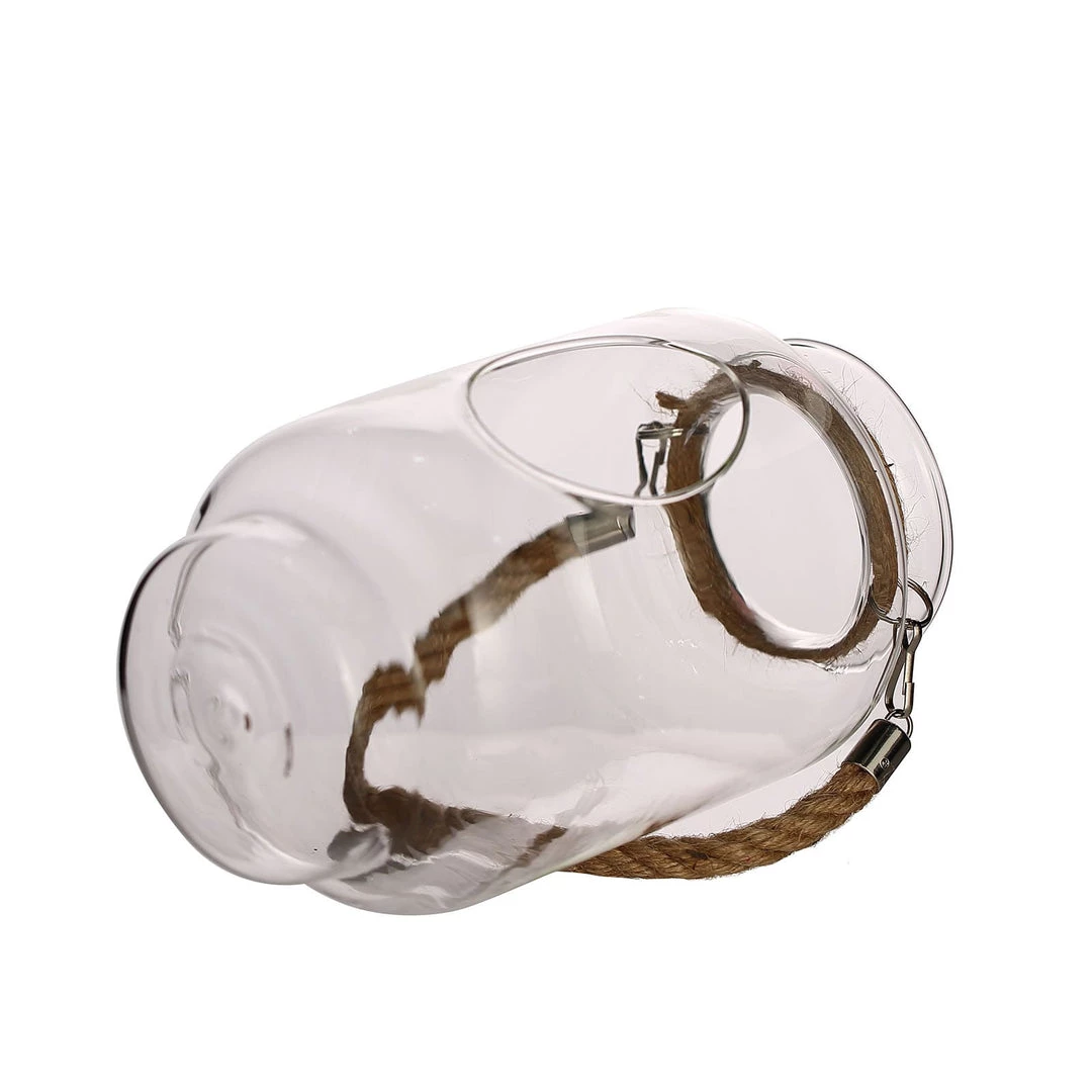 HIER_3300 2 Pack | 16" Clear Glass Vase Jar With Twine Rope Handle | DIY Hanging Glass Terrariums Chargers & Centerpieces 10 HIER_3300 2 Pack | 16" Clear Glass Vase Jar With Twine Rope Handle | DIY Hanging Glass Terrariums Chargers & Centerpieces