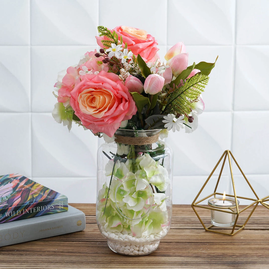 HIER_3300 2 Pack | 16" Clear Glass Vase Jar With Twine Rope Handle | DIY Hanging Glass Terrariums Chargers & Centerpieces 4 HIER_3300 2 Pack | 16" Clear Glass Vase Jar With Twine Rope Handle | DIY Hanging Glass Terrariums Chargers & Centerpieces