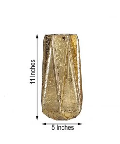 HIER_4810 Chargers & Centerpieces 2 Pack | 11" Gold Mercury Glass Vases | Geometric Vases Flower Centerpieces 15 HIER_4810 Chargers & Centerpieces 2 Pack | 11