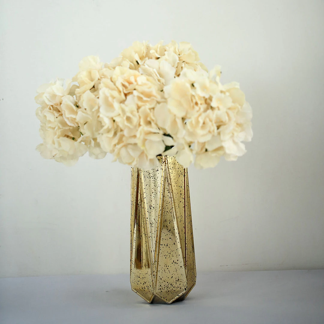 HIER_4810 Chargers & Centerpieces 2 Pack | 11" Gold Mercury Glass Vases | Geometric Vases Flower Centerpieces 7 HIER_4810 Chargers & Centerpieces 2 Pack | 11" Gold Mercury Glass Vases | Geometric Vases Flower Centerpieces