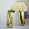 HIER_4810 Chargers & Centerpieces 2 Pack | 11" Gold Mercury Glass Vases | Geometric Vases Flower Centerpieces