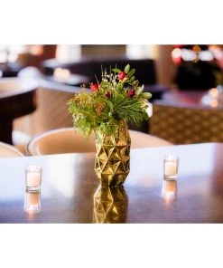 HIER_4810 Chargers & Centerpieces 2 Pack | 7" Gold Mercury Glass Vases | Geometric Vases Flower Centerpieces 30 HIER_4810 Chargers & Centerpieces 2 Pack | 7