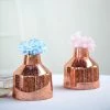 HIER_4810 Chargers & Centerpieces 2 Pack | 8" Rose Gold Mercury Glass Vases | Vessel Shaped Glass Flower Vase Centerpieces