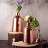 HIER_4810 Chargers & Centerpieces 2 Pack | 9" Rose Gold Mercury Glass Vases | Vessel Shaped Glass Flower Vase Centerpieces