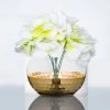 HIER_4320 Chargers & Centerpieces 2 Pack | 4.5" Gold Honeycomb Glass Vase, Bubble Glass Vase, Glass Candle Holders Table Centerpiece