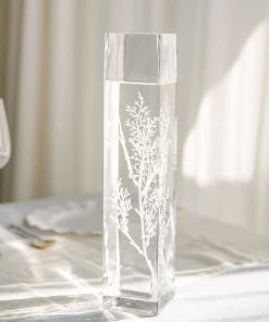 HIER_4810 12 Pack | 14" Heavy Duty Square Cylinder Vase Chargers & Centerpieces