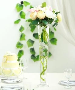 HIER_4810 6 Pack | 24" Clear Heavy Duty Trumpet Glass Vase