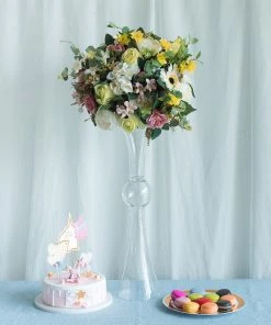 HIER_4810 4 Pack | 24" Tall Clear Reversible Latour Trumpet Glass Vases