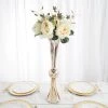 HIER_4810 2 Pack | 24" Chrome Gold Ombre Glass Reversible Latour Trumpet Vase