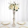 HIER_4810 Chargers & Centerpieces 2 Pack | 24" Champagne Ombre Glass Reversible Latour Trumpet Vase