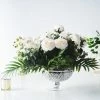 HIER_4810 12" Silver Mercury Glass Compote Vase, Pedestal Bowl Centerpiece