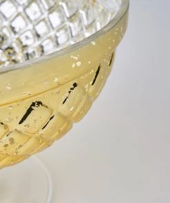 HIER_4810 8" Gold Mercury Glass Compote Vase, Pedestal Bowl Centerpiece Chargers & Centerpieces 19 HIER_4810 8