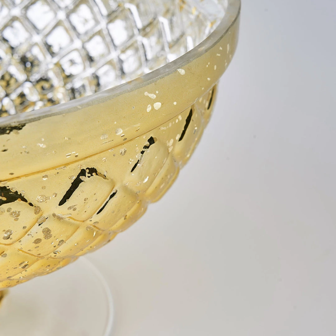 HIER_4810 8" Gold Mercury Glass Compote Vase, Pedestal Bowl Centerpiece Chargers & Centerpieces 8 HIER_4810 8" Gold Mercury Glass Compote Vase, Pedestal Bowl Centerpiece Chargers & Centerpieces