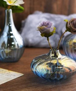 HIER_4810 Chargers & Centerpieces Set Of 3 | Blue Glass Flower Bud Vases, Table Centerpiece Taper Candle Holders - Ribbed Design - Assorted Sizes 19 HIER_4810 Chargers & Centerpieces Set Of 3 | Blue Glass Flower Bud Vases, Table Centerpiece Taper Candle Holders - Ribbed Design - Assorted Sizes