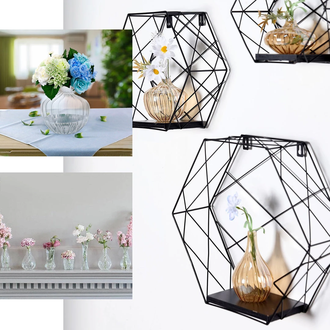 HIER_4810 Chargers & Centerpieces Set Of 3 | Blue Glass Flower Bud Vases, Table Centerpiece Taper Candle Holders - Ribbed Design - Assorted Sizes 5 HIER_4810 Chargers & Centerpieces Set Of 3 | Blue Glass Flower Bud Vases, Table Centerpiece Taper Candle Holders - Ribbed Design - Assorted Sizes