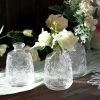 HIER_4810 4 Pack | 6" Embossed Glass Bud Vases, Transparent Glass Floral Vase - Clear
