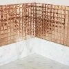 HIER_3400 10 Pack | 12"x12" Rose Gold Peel And Stick Backsplash Mirror Wall Tiles Decorative Interior Wall Paneling