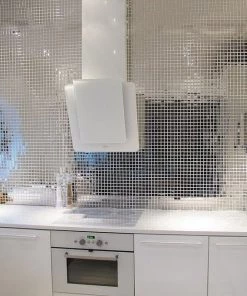 HIER_3400 10 Pack | 12"x12" Silver Peel And Stick Backsplash Mirror Wall Tiles