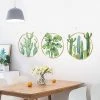 HIER_3400 Green Tropical Leaf Plants & Cactus Flat Frame Wall Decals, Decor Stickers Decorative Interior Wall Paneling
