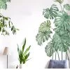 HIER_3400 Green Tropical Palm Leaves Wall Decals, Plant Peel Removable Stickers Decorative Interior Wall Paneling