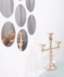 HIER_3400 Chargers & Centerpieces 12 Pack | 10" Round Mirror Wall Stickers, Acrylic Removable Wall Decals For Home Decor