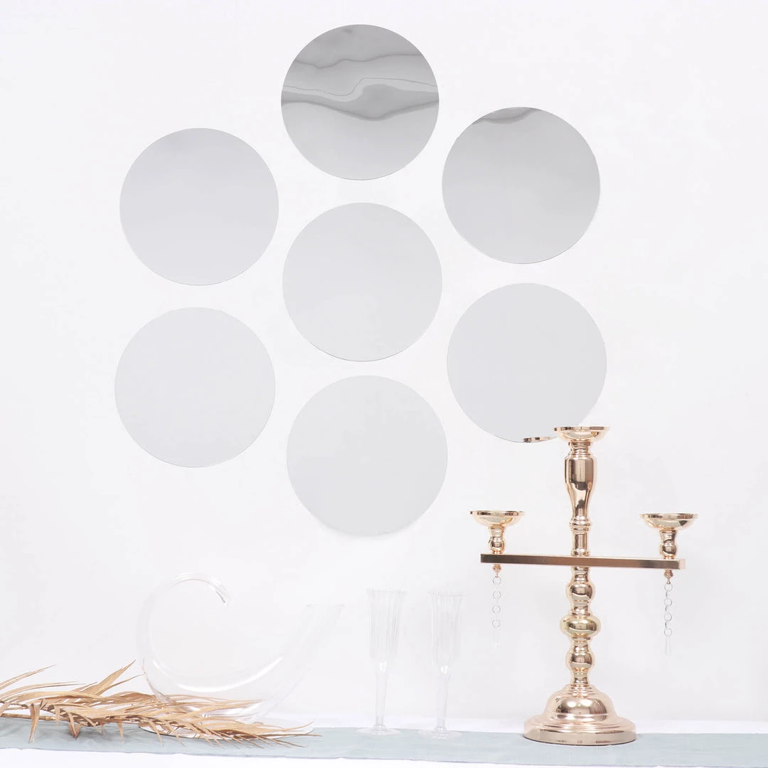 HIER_3400 Chargers & Centerpieces 12 Pack | 10" Round Mirror Wall Stickers, Acrylic Removable Wall Decals For Home Decor 16 HIER_3400 Chargers & Centerpieces 12 Pack | 10" Round Mirror Wall Stickers, Acrylic Removable Wall Decals For Home Decor