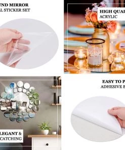 HIER_3400 Chargers & Centerpieces 12 Pack | 10" Round Mirror Wall Stickers, Acrylic Removable Wall Decals For Home Decor 19 HIER_3400 Chargers & Centerpieces 12 Pack | 10