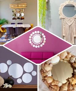 HIER_3400 Chargers & Centerpieces 12 Pack | 10" Round Mirror Wall Stickers, Acrylic Removable Wall Decals For Home Decor 20 HIER_3400 Chargers & Centerpieces 12 Pack | 10