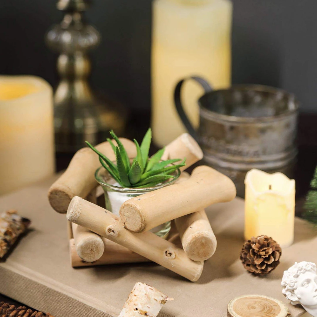 HIER_4320 2.5" Tall | Driftwood Candle Holder | Natural Wooden Candle Holder Stand With Glass Tea Light Holder Chargers & Centerpieces 14 HIER_4320 2.5" Tall | Driftwood Candle Holder | Natural Wooden Candle Holder Stand With Glass Tea Light Holder Chargers & Centerpieces