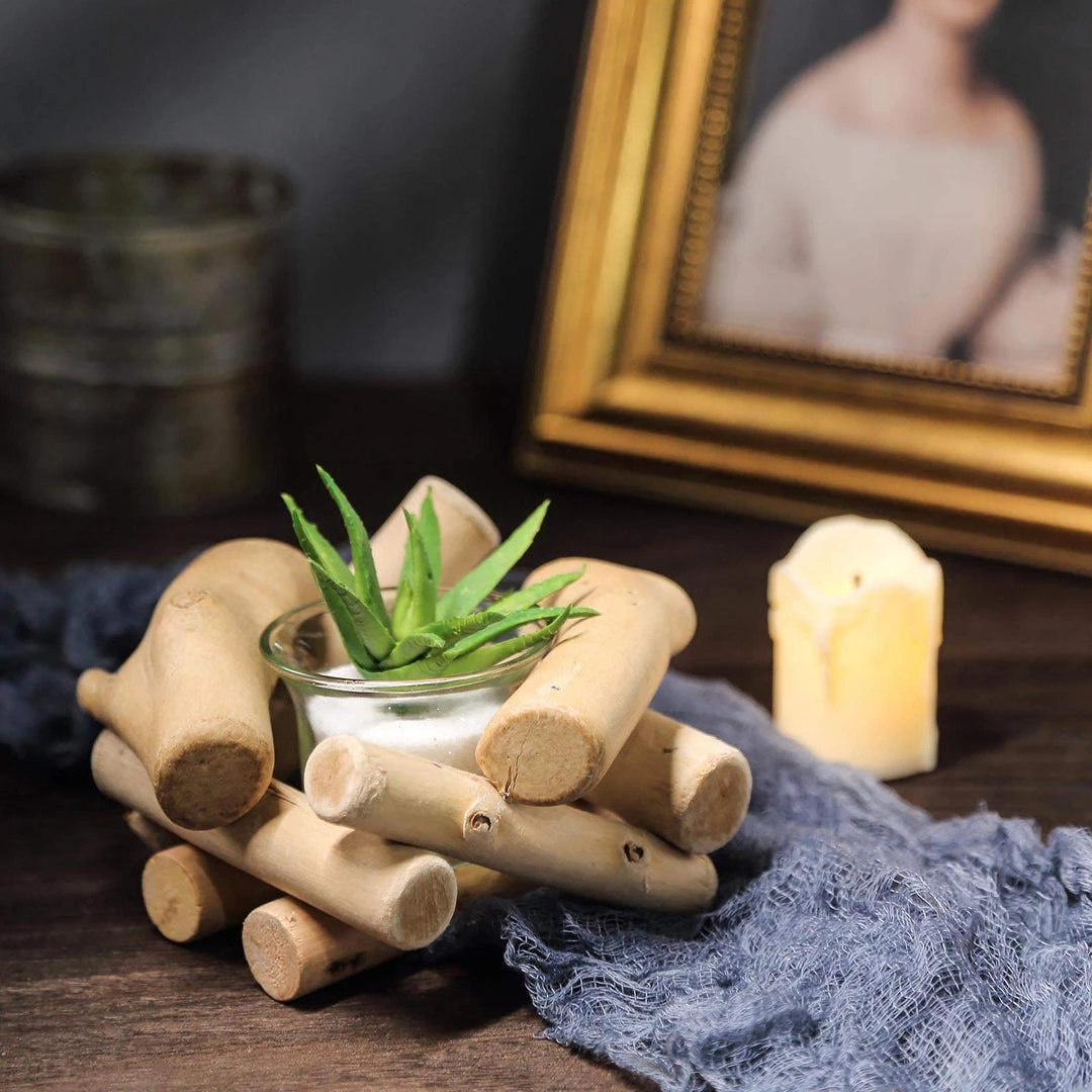 HIER_4320 2.5" Tall | Driftwood Candle Holder | Natural Wooden Candle Holder Stand With Glass Tea Light Holder Chargers & Centerpieces 2 HIER_4320 2.5" Tall | Driftwood Candle Holder | Natural Wooden Candle Holder Stand With Glass Tea Light Holder Chargers & Centerpieces