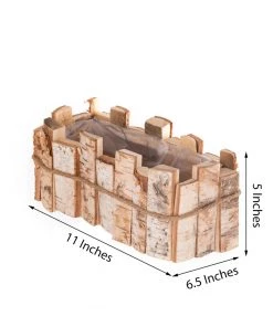 HIER_4320 5" Tall Natural Wooden Candle Holders With Plastic Lining | Flower Vase | Rustic Wedding Centerpieces Chargers & Centerpieces 18 HIER_4320 5