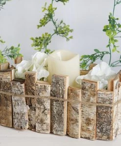 HIER_4320 5" Tall Natural Wooden Candle Holders With Plastic Lining | Flower Vase | Rustic Wedding Centerpieces Chargers & Centerpieces 17 HIER_4320 5