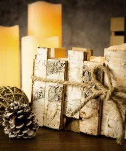 HIER_4320 5" Tall Natural Wooden Candle Holders With Plastic Lining | Flower Vase | Rustic Wedding Centerpieces Chargers & Centerpieces 22 HIER_4320 5