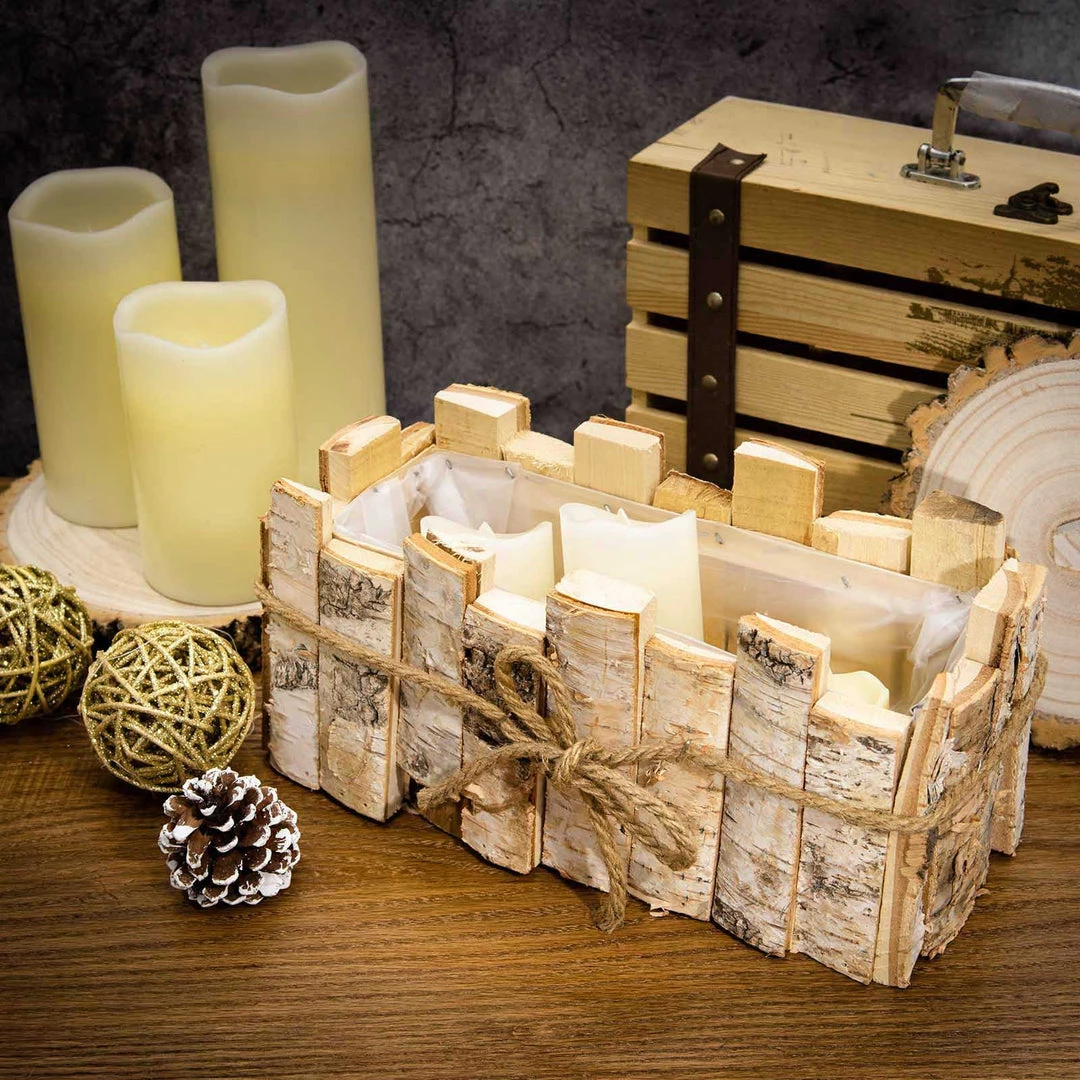 HIER_4320 5" Tall Natural Wooden Candle Holders With Plastic Lining | Flower Vase | Rustic Wedding Centerpieces Chargers & Centerpieces 10 HIER_4320 5" Tall Natural Wooden Candle Holders With Plastic Lining | Flower Vase | Rustic Wedding Centerpieces Chargers & Centerpieces