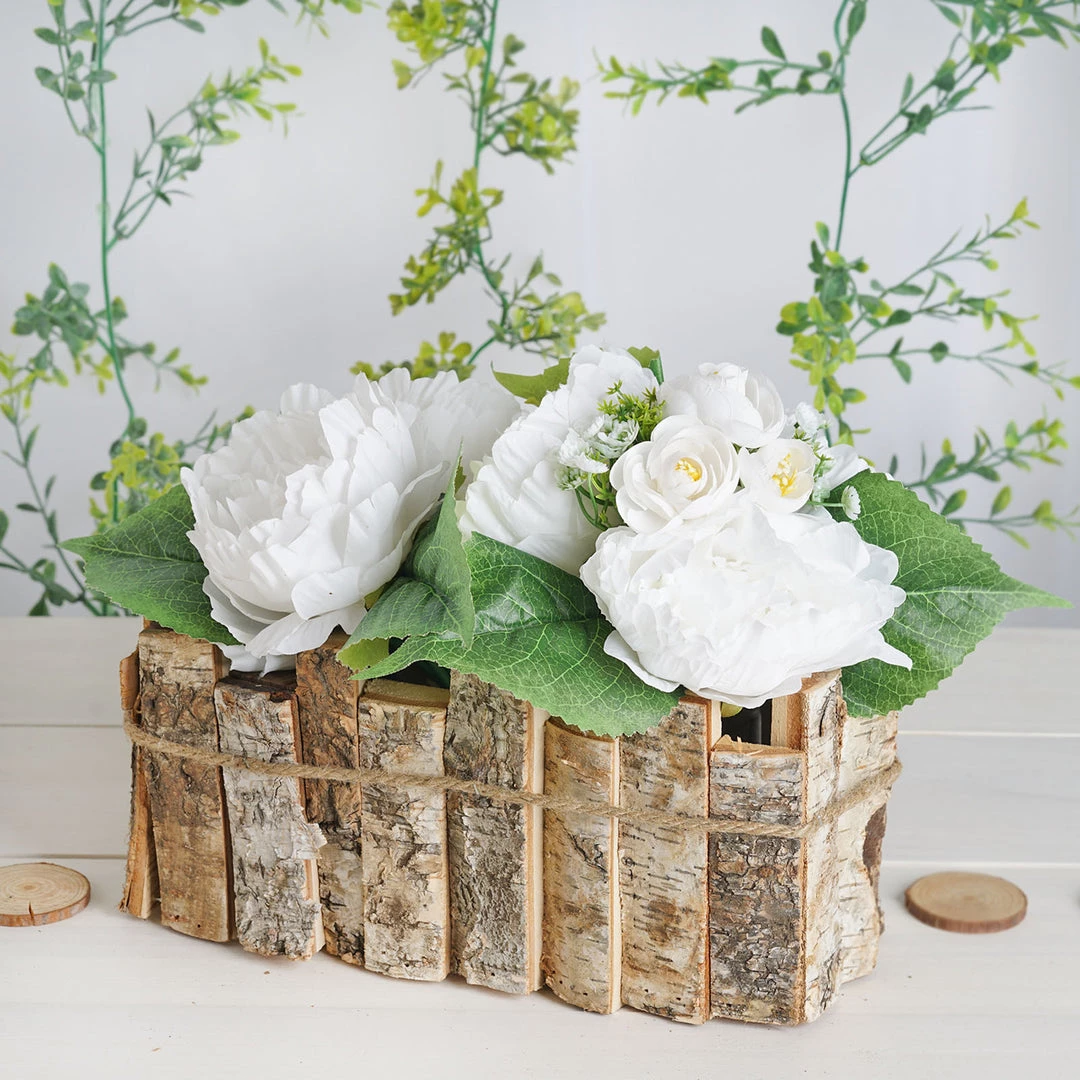 HIER_4320 5" Tall Natural Wooden Candle Holders With Plastic Lining | Flower Vase | Rustic Wedding Centerpieces Chargers & Centerpieces 2 HIER_4320 5" Tall Natural Wooden Candle Holders With Plastic Lining | Flower Vase | Rustic Wedding Centerpieces Chargers & Centerpieces