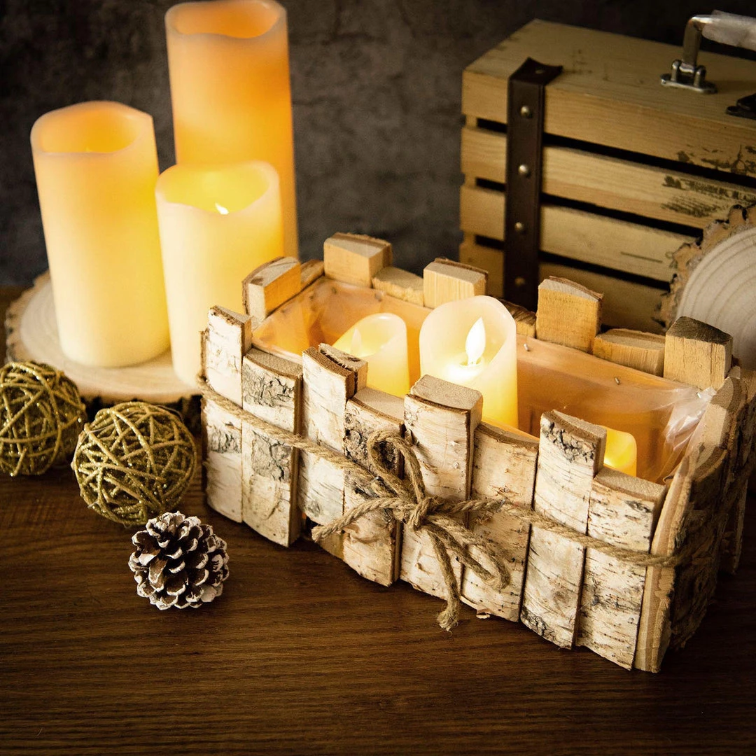 HIER_4320 5" Tall Natural Wooden Candle Holders With Plastic Lining | Flower Vase | Rustic Wedding Centerpieces Chargers & Centerpieces 1 HIER_4320 5" Tall Natural Wooden Candle Holders With Plastic Lining | Flower Vase | Rustic Wedding Centerpieces Chargers & Centerpieces