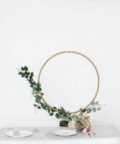 HIER_3400 Floral Supplies 24" Gold Heavy Duty Metal Hoop Wreath | Floral Hoop