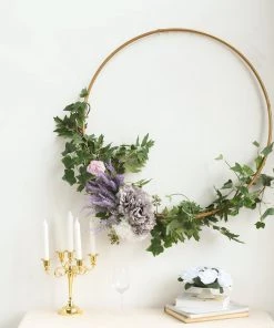 HIER_3400 32" Gold Heavy Duty Metal Hoop Wreath | Floral Hoop 36 HIER_3400 32