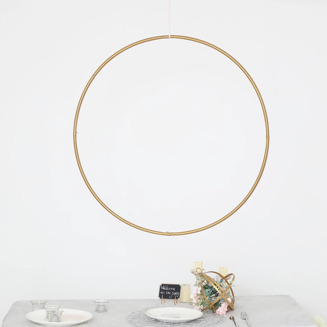 HIER_3400 32" Gold Heavy Duty Metal Hoop Wreath | Floral Hoop 13 HIER_3400 32" Gold Heavy Duty Metal Hoop Wreath | Floral Hoop