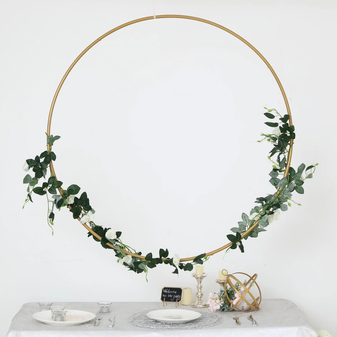 HIER_3400 Floral Supplies 40" Gold Heavy Duty Metal Hoop Wreath | Floral Hoop 9 HIER_3400 Floral Supplies 40" Gold Heavy Duty Metal Hoop Wreath | Floral Hoop