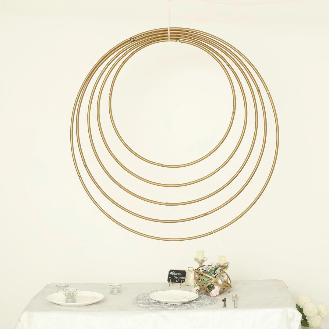 HIER_3400 32" Gold Heavy Duty Metal Hoop Wreath | Floral Hoop 21 HIER_3400 32" Gold Heavy Duty Metal Hoop Wreath | Floral Hoop