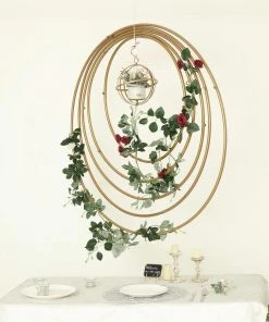 HIER_3400 32" Gold Heavy Duty Metal Hoop Wreath | Floral Hoop 45 HIER_3400 32